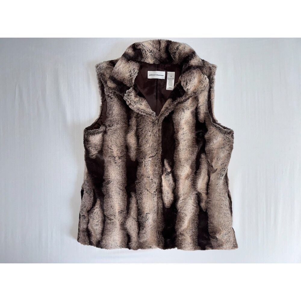 Alfred Dunner Faux Fur Statement Vest | Size 14